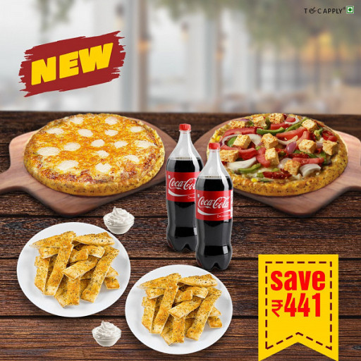 Garlic Delight(Med) + 8 Cheese (Med) + (2)garlic Sticks + (2)coke (750ml)