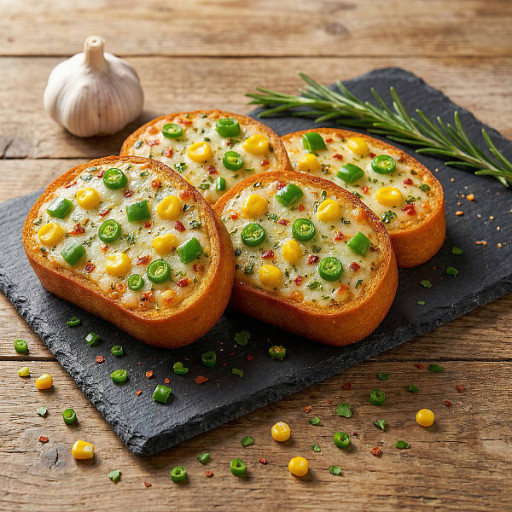 Sweetcorn Chilly Garlic Bread