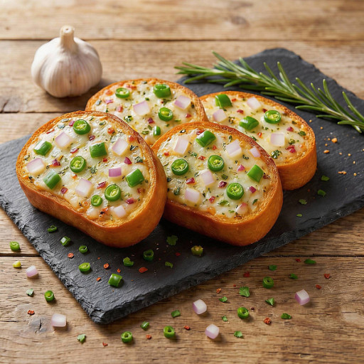 Onion Chilly Garlic Bread